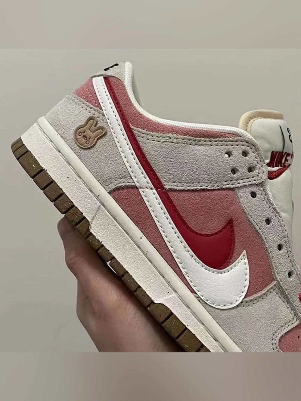 nike dunk low se '85' double swoosh grey pink rabbit do9457 117